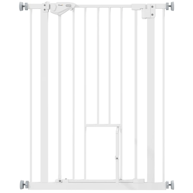 Pawhut Barrera De Seguridad De Perros Escaleras Puertas 74-80 Cm Altura 91,4 Cm