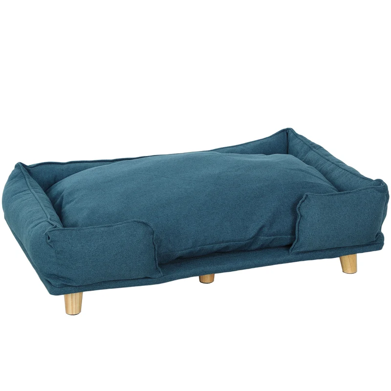Pawhut Sofá Para Perros Grandes Con Cojín Lavables 96x66x24 Cm Azul