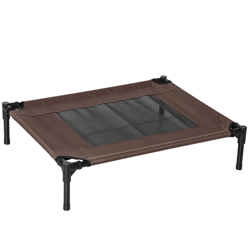 Pawhut Cama Elevada Perros Con Malla Transpirable Tela Oxford 76x61x18 Cm Marrón
