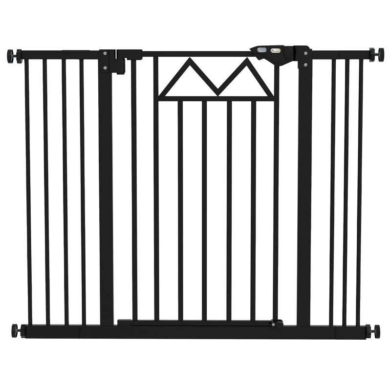 Pawhut Barrera De Seguridad Extensible Con Cierre Automático 74-100x76 Cm Negro