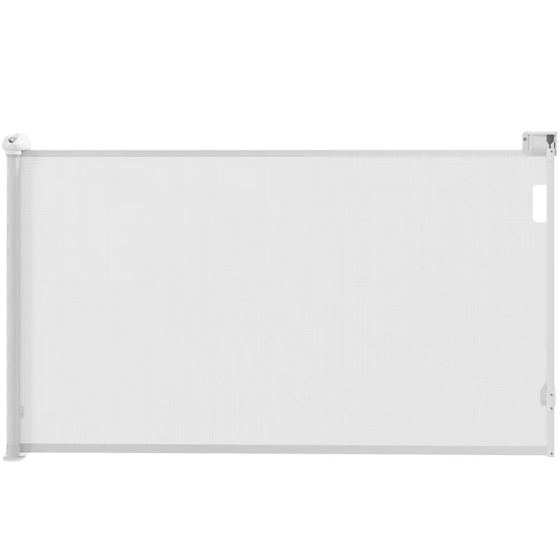 Pawhut Barrera Para Perros Retráctil 0-125 Cm Con Interruptor De Cierre Blanco
