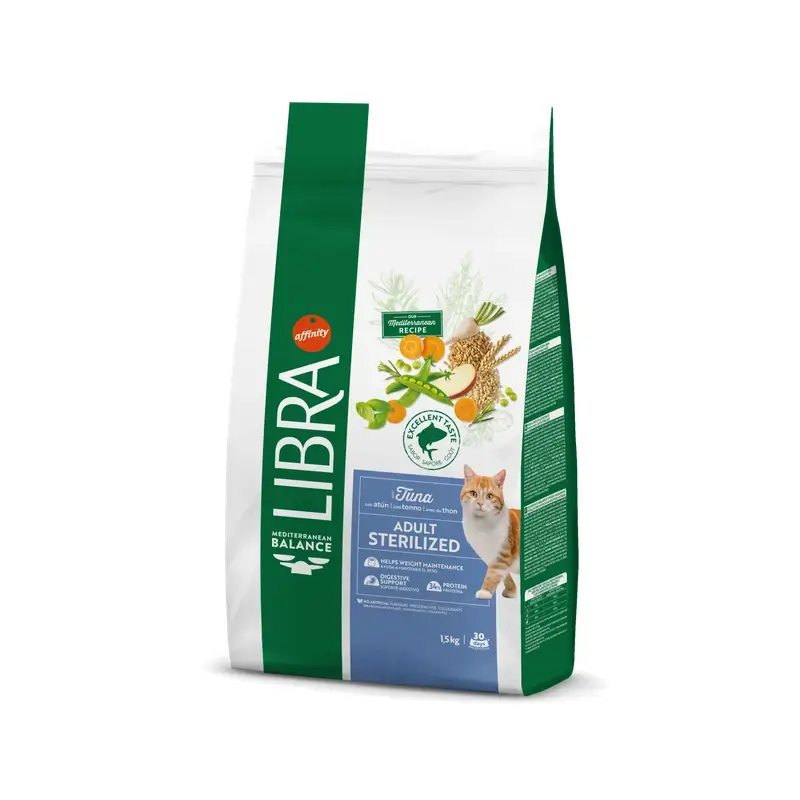 Libra Feline Adult Esterilizado Atun 1,5Kg, pienso para gatos