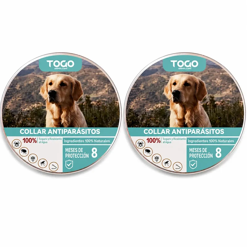 Pack Togo Coleira Repelente Anti-Parasitas para Cães Todos os Tamanhos