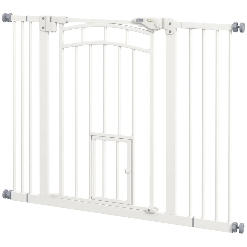 Pawhut Barrera De Seguridad Extensible Con Extensión 74-100x76 Cm Blanco