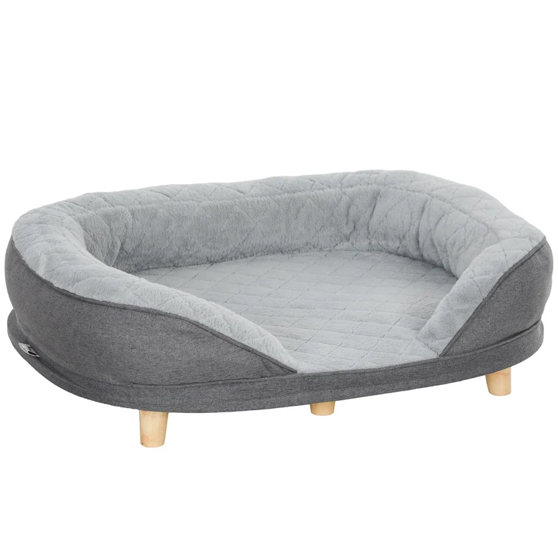 Pawhut Sofá Para Perros Medianos Y Grandes Con Parte Superior Desmontable Gris