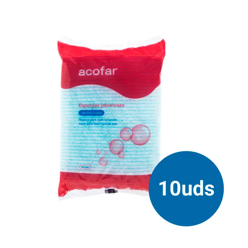 Acofar Embalagem de esponja de sabão descartável, 24 esponjas x 10 sacos