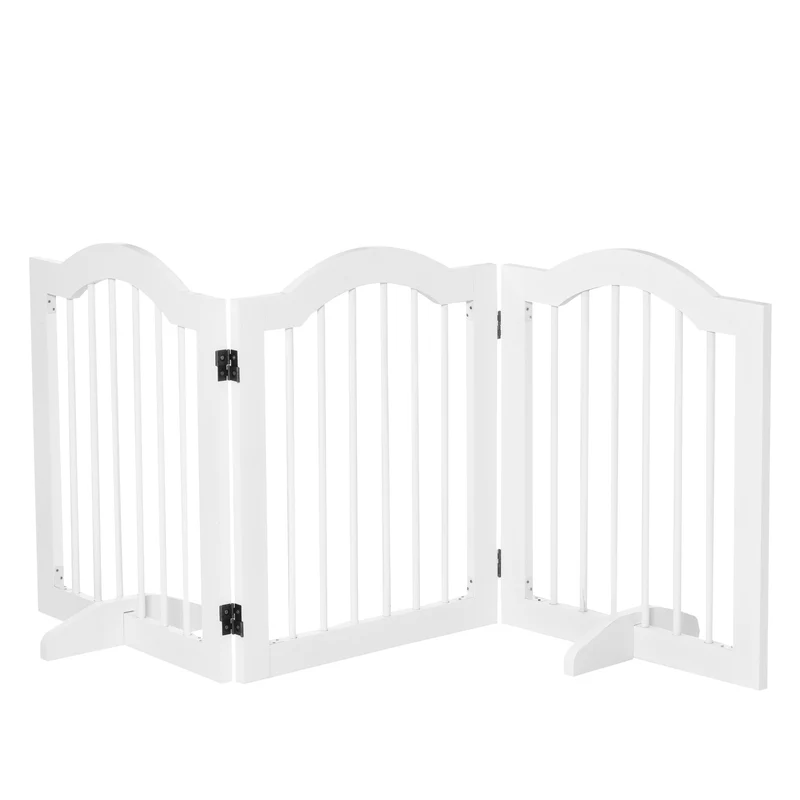 Pawhut Barrera De Seguridad Plegable De Perros Pequeños Con 2 Soportes