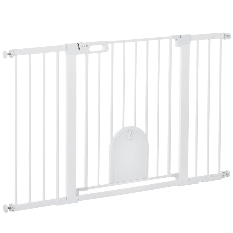 Pawhut Barrera De Seguridad Para Escaleras Y Puertas 75-131 Cm Blanco