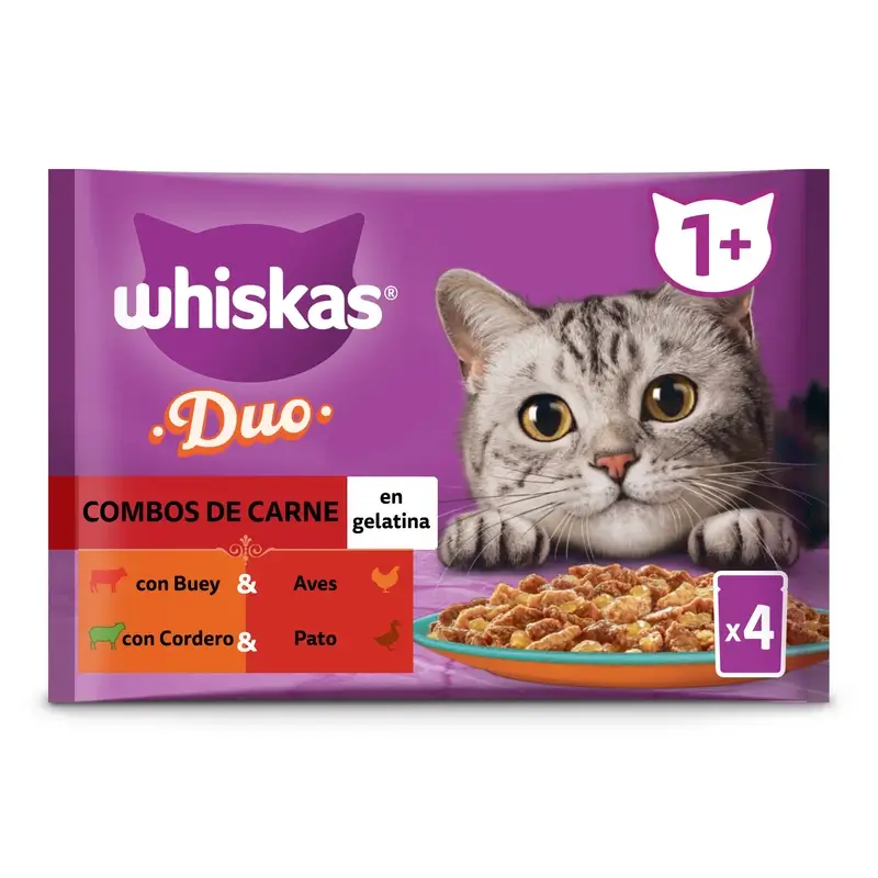Whiskas Tasty Duo Combos de Carne Pack 4 13X4X85Gr
