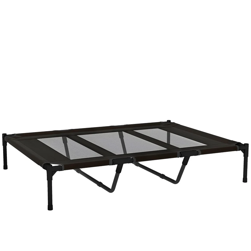 Pawhut Cama Elevada Para Perros Grandes Con Bolsa De Tela Oxford Negro
