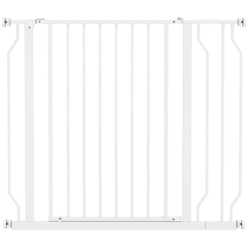 Pawhut Barrera Para Perros Con Ancho Ajustable 75-95 Cm Blanco