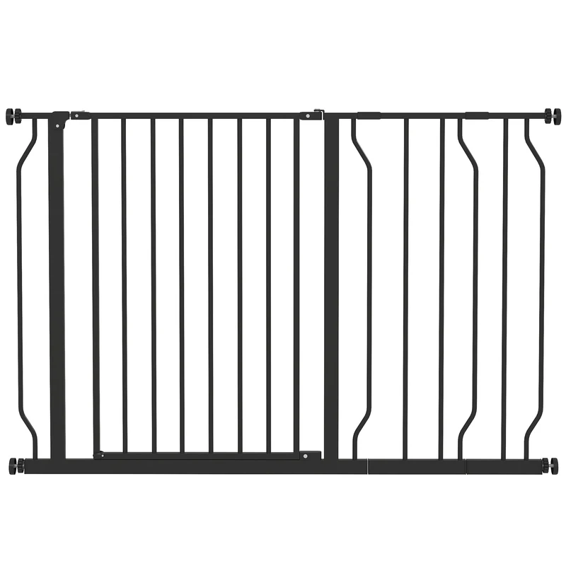 Pawhut Barrera De Seguridad Extensible Con 2 Extensiones 75-115x76 Cm Negro
