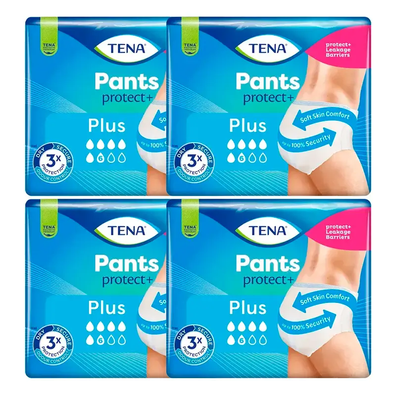 TENA Pack Pants Plus Talla L, 4 X 14 Unidades