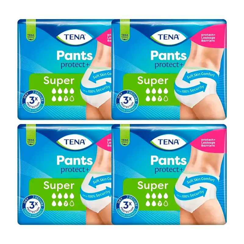TENA Pack Pants Super Talla M, 4 X 12 Unidades