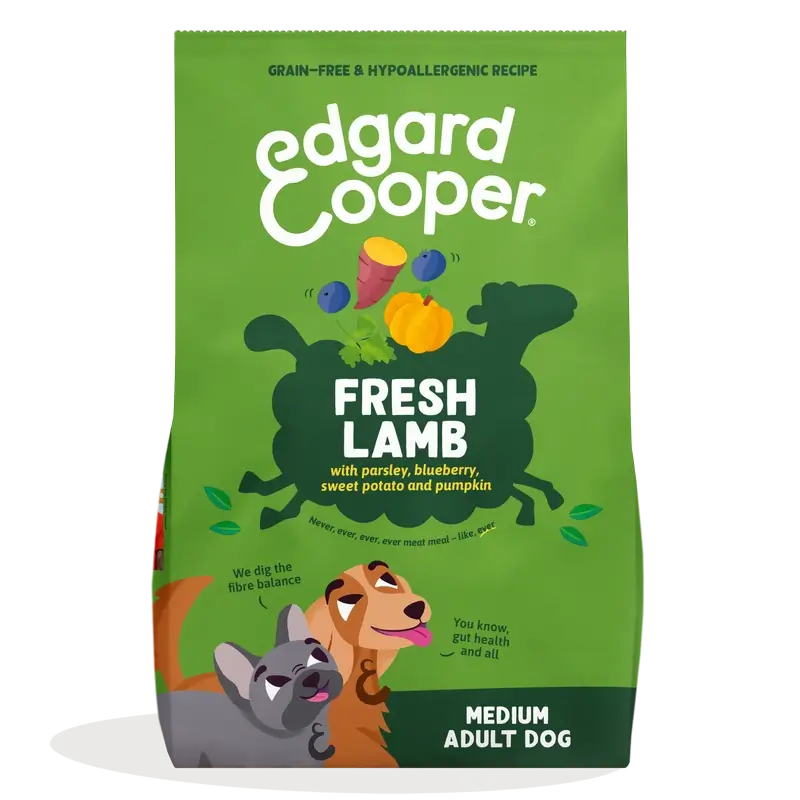 Edgard & Cooper Pienso Para Perros Adultos Medianos Con Cordero Fresco , 1 kg