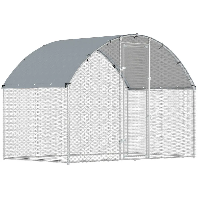 Pawhut Gallinero Para Exterior 2,8x1,7x1,9 M Para 5-8 Gallinas Plata