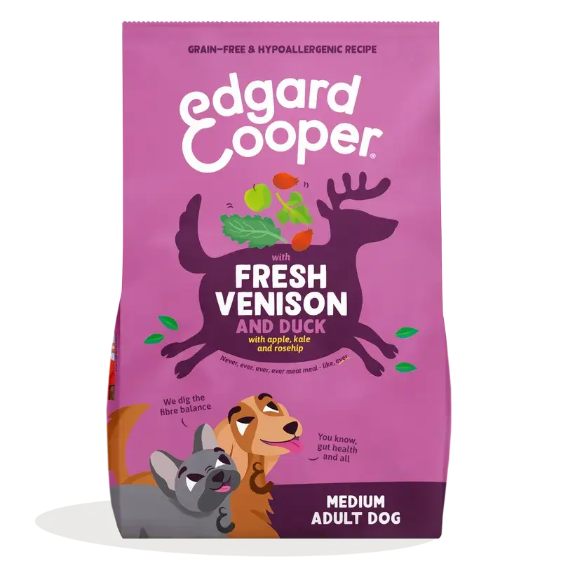 Edgard & Cooper Medium Adult Dog Food With Fresh Venison & Duck , 7 kg