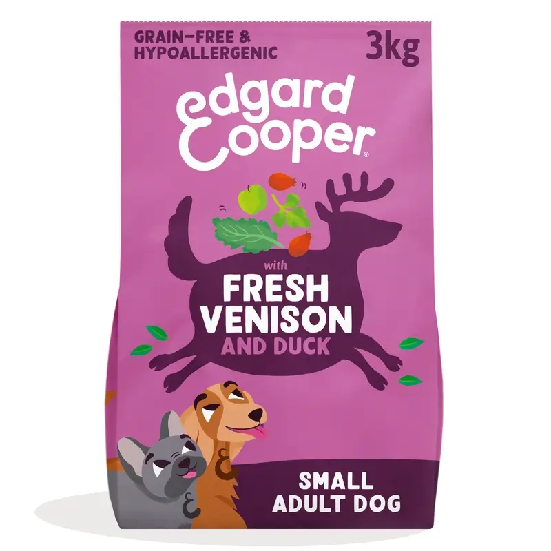 Alimento para cães adultos Edgard & Cooper Miniature com carne fresca de veado e pato , 3 kg