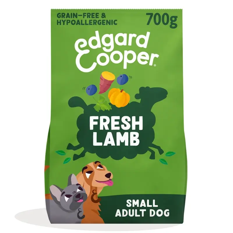 Alimento para cães adultos Edgard & Cooper Miniature com borrego fresco , 0,7 kg