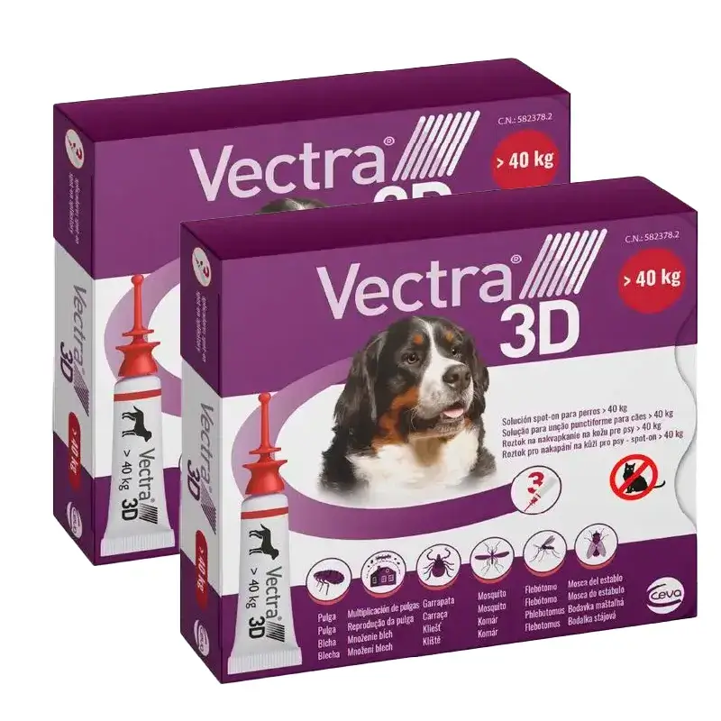 Vectra 3D Perro +40 kg, Pack 2 x 3 Pipetas