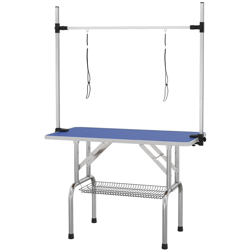 Pawhut Mesa De Aseo Para Mascotas Diseño Plegable Altura Ajustable Carga Max
