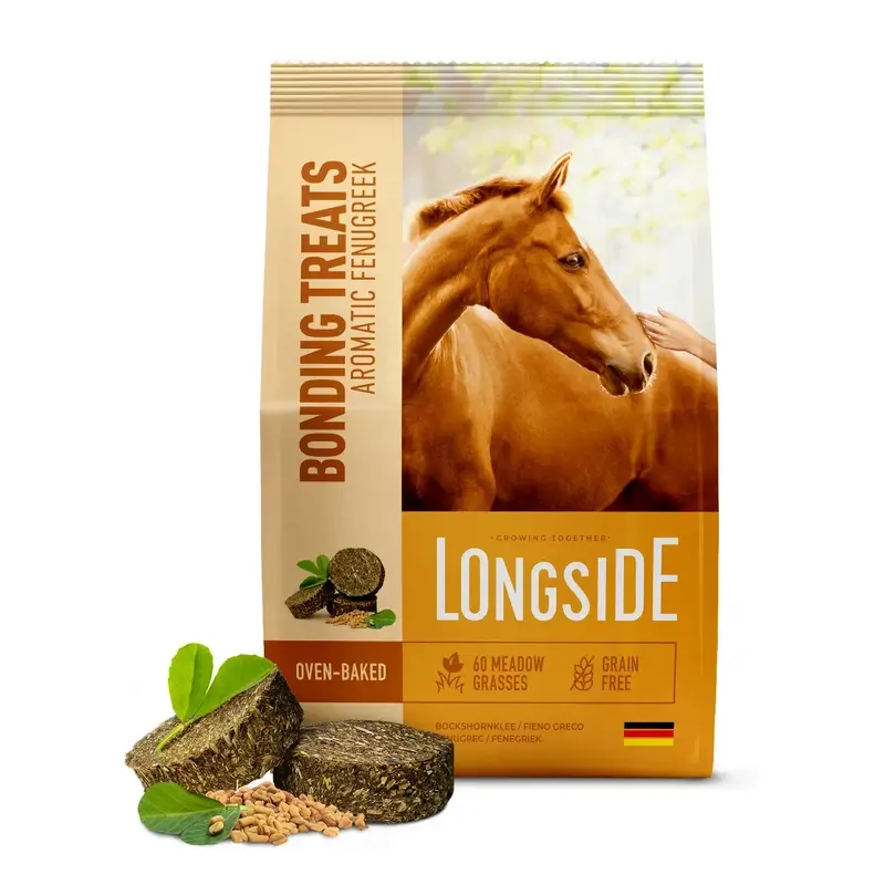 Mealberry Longside Bonding Treats Feno-grego para Cavalos, 500 g