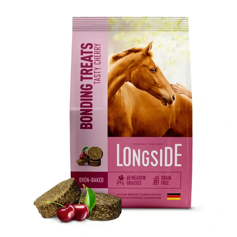 Mealberry Longside Bonding Treats Horses Cereja, 500g