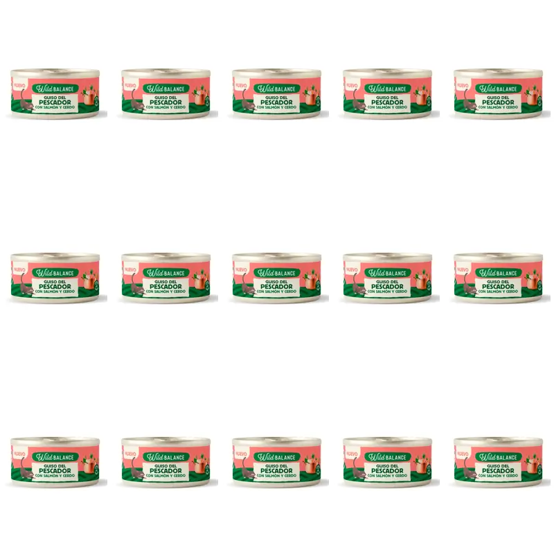 Wild Balance Traditional Ragout Can With Beef, Chicken & Vegetables For Cats, 80 g, Embalagem de 15