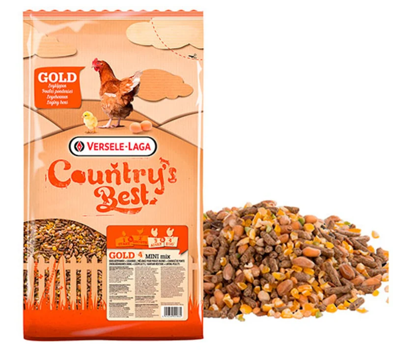 Pienso Gallinas - Gold 4 Mini Mix De Versele Laga - Combinado Cereal Y Pienso En Pellet - 20 Kg